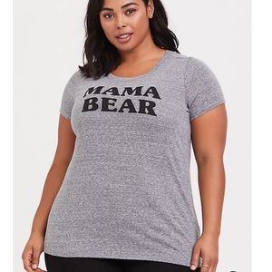 MAMA BEAR HEATHER GREY SLIM FIT CREW TEE size 2